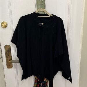 Black Cape with Button Closure